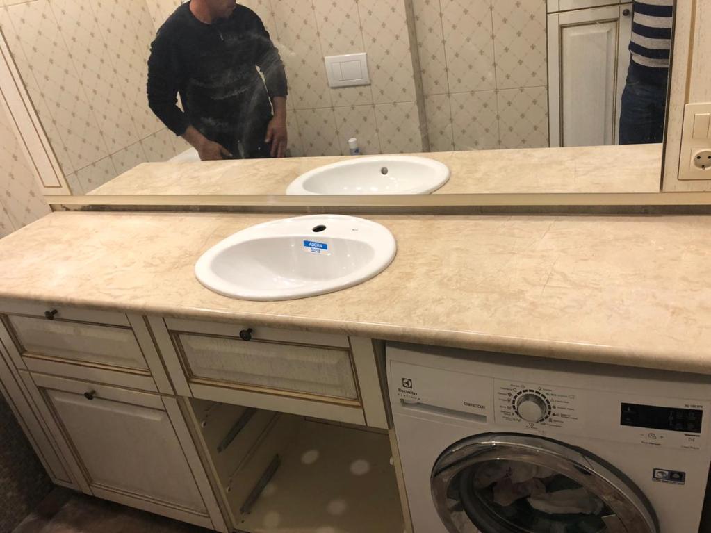 Столешница для ванной из мрамора